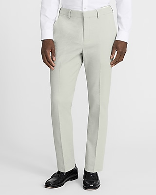 Extra Slim Sage Green Seersucker Suit Pant