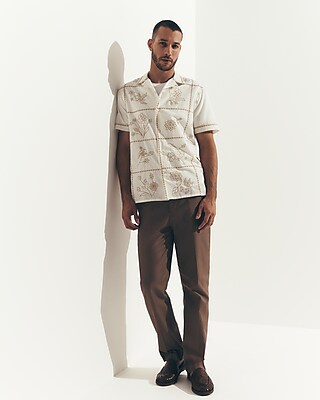 Classic Dark Khaki Linen-blend Suit Pant