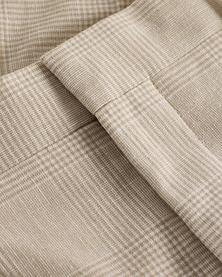 Extra Slim Plaid Khaki Linen-Blend Suit Pant