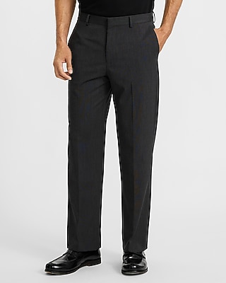 Relaxed Charcoal Gray Stretch Suit Pant
