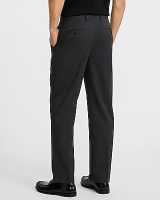 Relaxed Charcoal Gray Stretch Suit Pant