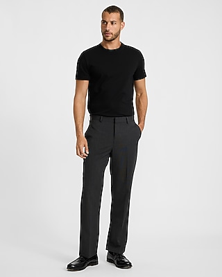 Relaxed Charcoal Gray Stretch Suit Pant