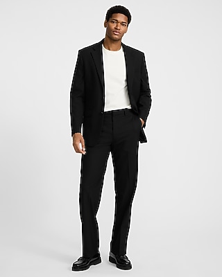 Relaxed Black Stretch Suit Pant