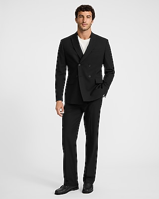 Relaxed Black Stretch Suit Pant