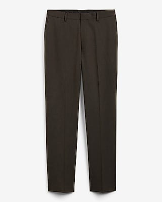 Relaxed Brown Stretch Suit Pant