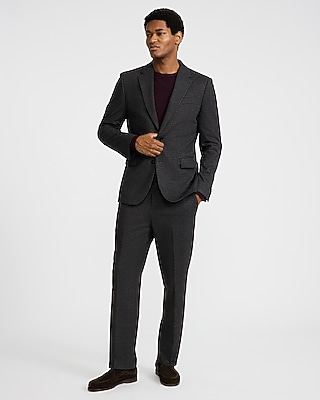 Slim Houndstooth Flannel Knit Suit Pant