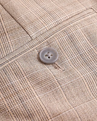 Extra Slim Plaid Wool-Blend Stretch Suit Pant