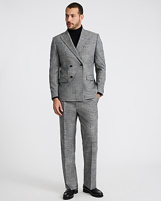 Relaxed Pleated Heather Grey Suit Pant