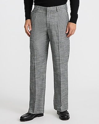 Relaxed Pleated Heather Grey Suit Pant