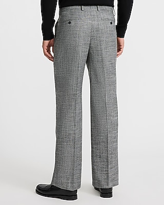 Relaxed Pleated Heather Grey Suit Pant