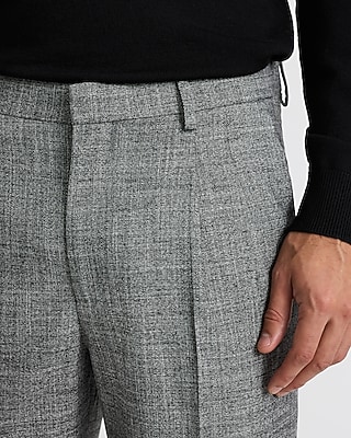 Relaxed Pleated Heather Grey Suit Pant