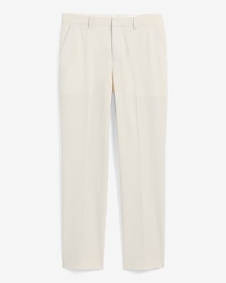 Slim Pearl White Cotton-Blend Seersucker Suit Pant
