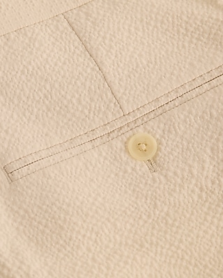 Slim Pearl White Cotton-Blend Seersucker Suit Pant