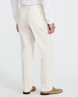 Slim Pearl White Cotton-Blend Seersucker Suit Pant