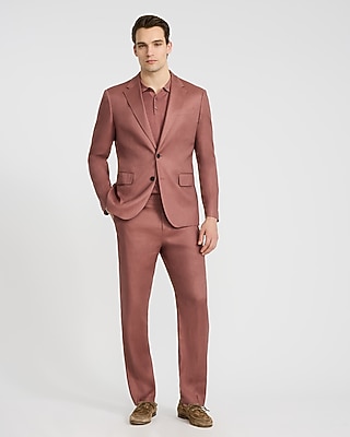 Classic Cognac Dusk Linen-blend Suit Pant