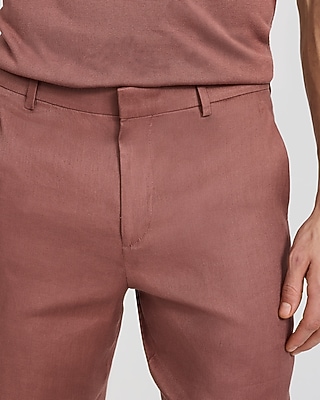 Classic Cognac Dusk Linen-blend Suit Pant