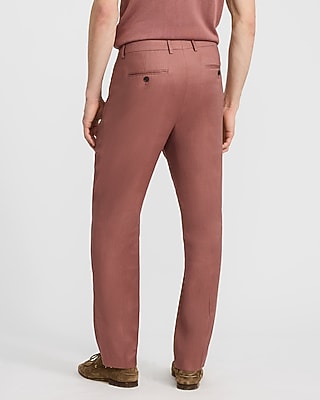 Classic Cognac Dusk Linen-blend Suit Pant