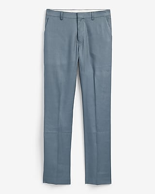 Classic Blue Linen-blend Suit Pant
