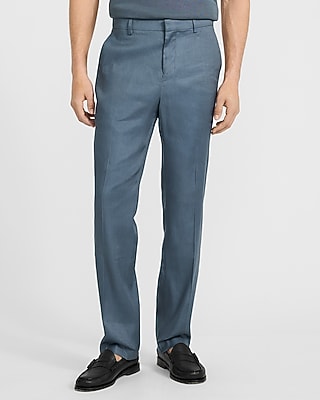 Classic Blue Linen-blend Suit Pant