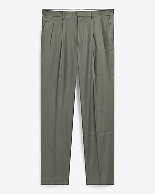 Relaxed Dusty Olive Linen-blend Suit Pant