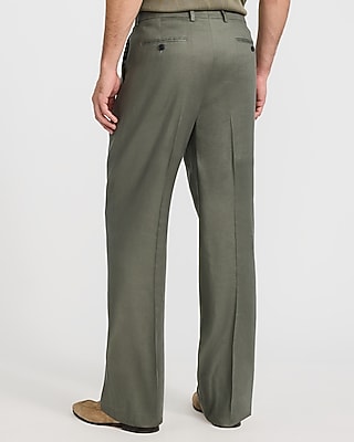 Relaxed Dusty Olive Linen-blend Suit Pant