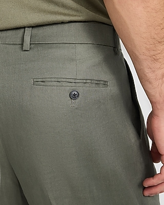 Relaxed Dusty Olive Linen-blend Suit Pant