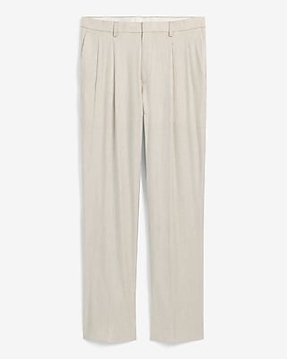 Relaxed Natural Linen-blend Pleated Suit Pant