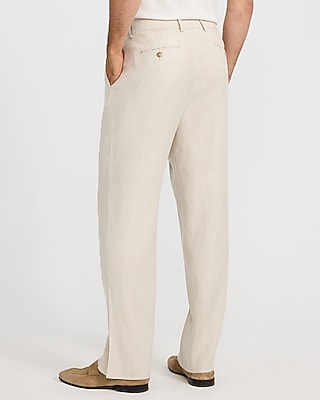Relaxed Natural Linen-blend Pleated Suit Pant