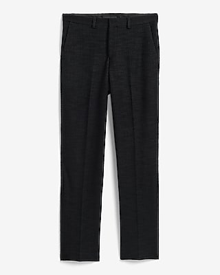 Slim Black Cotton-Blend Boucle Suit Pant