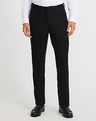 Slim Black Cotton-Blend Boucle Suit Pant