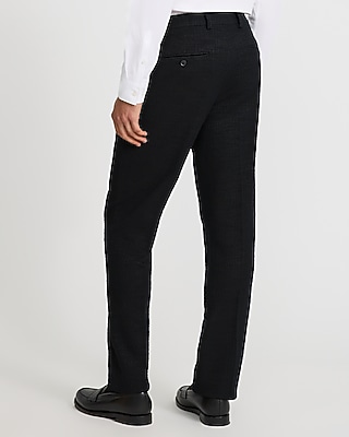 Slim Black Cotton-Blend Boucle Suit Pant