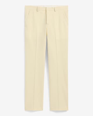 Classic Yellow Striped Linen-Blend Stretch Suit Pant