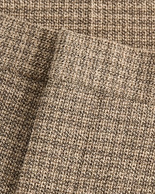 Slim Textured Brown Houndstooth Suit Pant