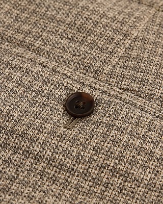 Slim Textured Brown Houndstooth Suit Pant