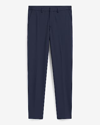 Slim Navy Seersucker Everyday Performance Hybrid Elastic Waist Suit Pant