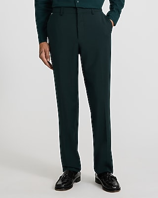 Slim Dark Green Wool-Blend Washable Modern Tech Suit Pant
