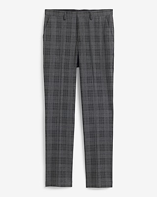 Extra Slim Gray Plaid Suit Pant