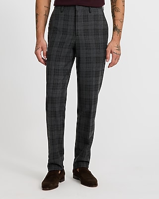 Extra Slim Gray Plaid Suit Pant