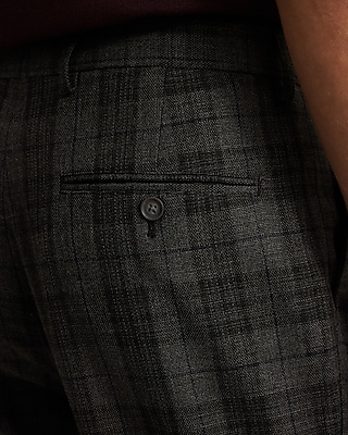 Extra Slim Gray Plaid Suit Pant