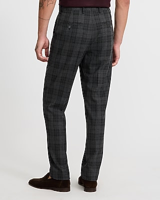 Extra Slim Gray Plaid Suit Pant