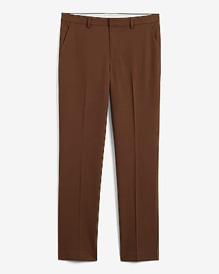 Slim Nutmeg Brown Brushed Flannel Suit Pant