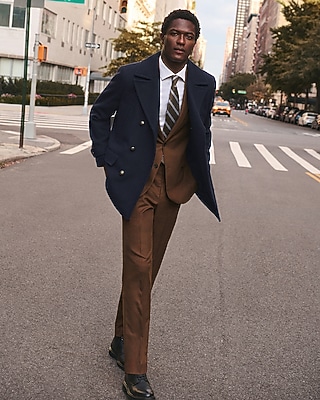 Slim Nutmeg Brown Brushed Flannel Suit Pant