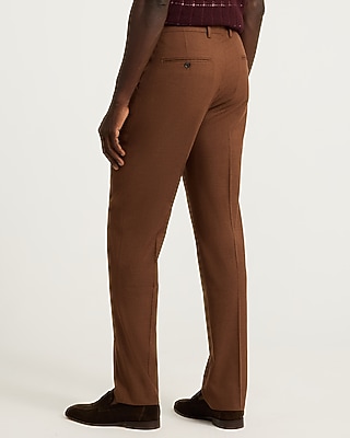 Slim Nutmeg Brown Brushed Flannel Suit Pant