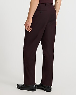 Relaxed Maroon Brushed Flannel Suit Pant