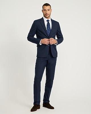 Slim Dark Blue Brushed Flannel Suit Pant