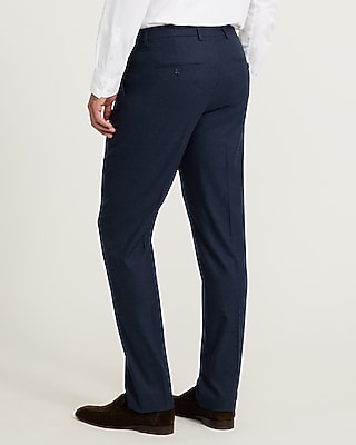 Slim Dark Blue Brushed Flannel Suit Pant