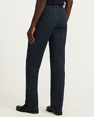 Classic Blue Plaid Suit Pant