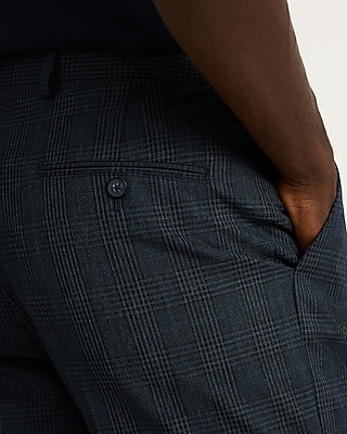 Classic Blue Plaid Suit Pant