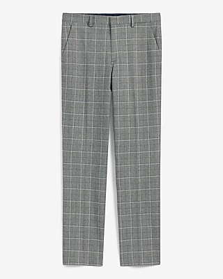 Extra Slim Gray Windowpane Stretch Suit Pant