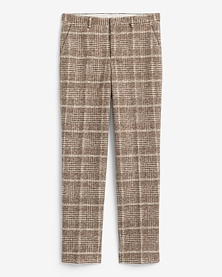 Slim Plaid Wool-Blend Boucle Suit Pant